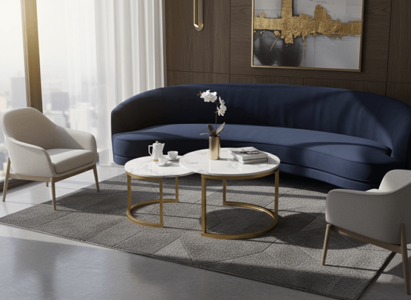 Nesting Round Coffee Table Set of Two