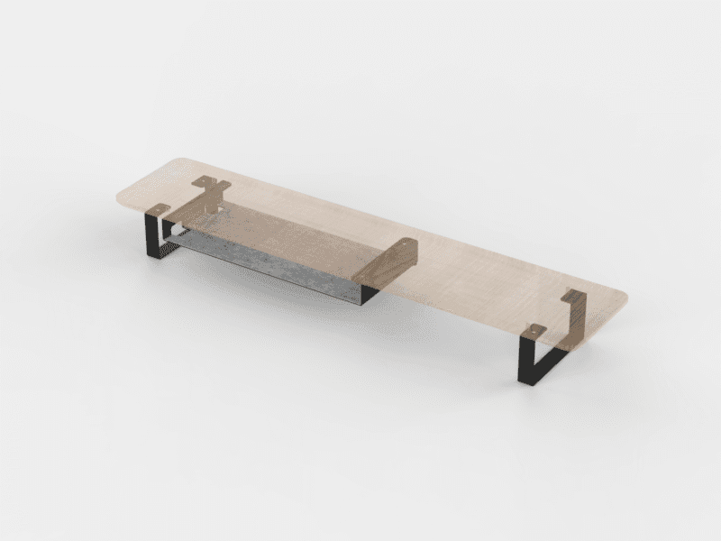 Under Desk Metal Shelf