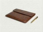 Furnotix premium brown leather sleeve for MacBook Pro 16 inch with pen.